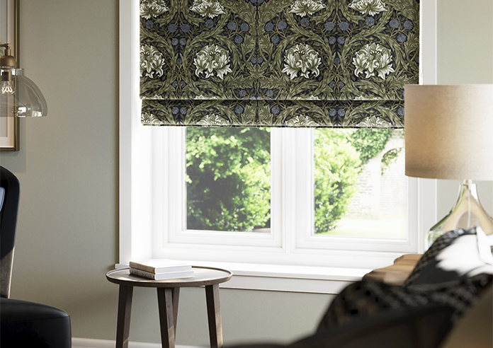 William Morris At Home African Marigold Velvet, Cornflower - Twist&Fit Roman Blind - Image 5